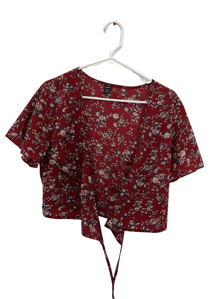 Blusa Sin Marca Floral Se cruza adelante
