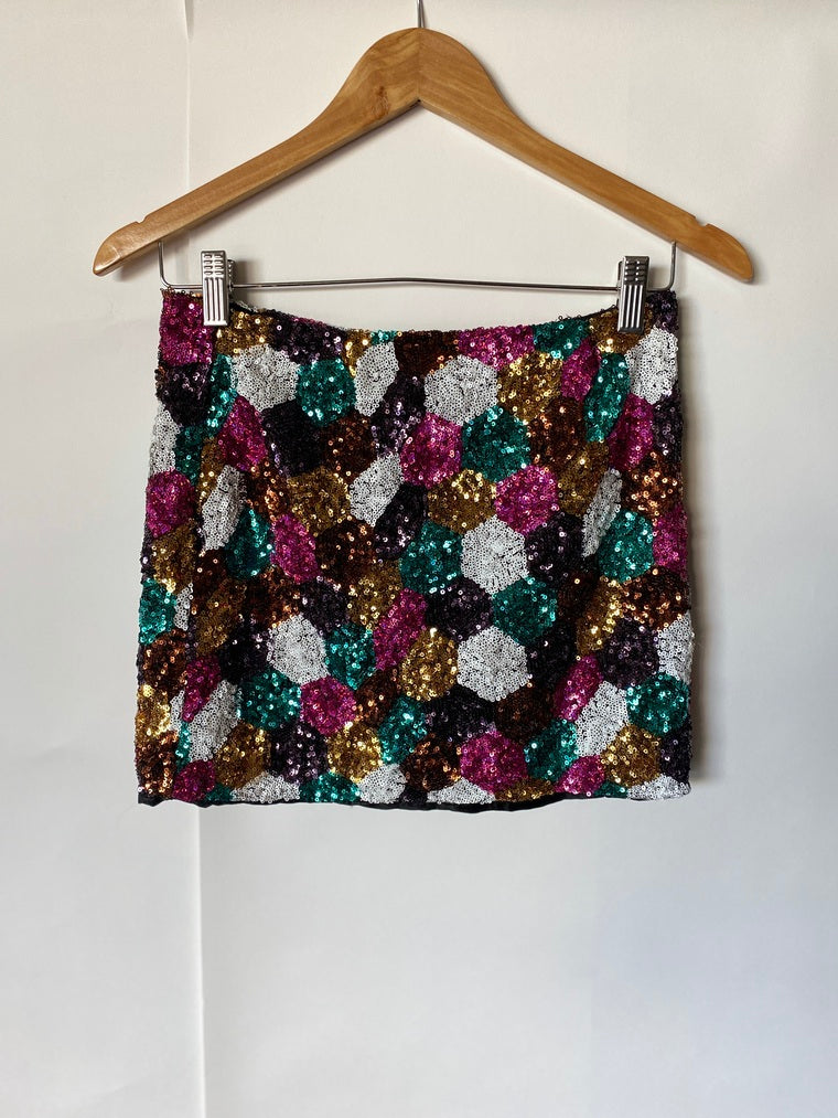 Falda Do & Be Multicolor De Lentejuelas