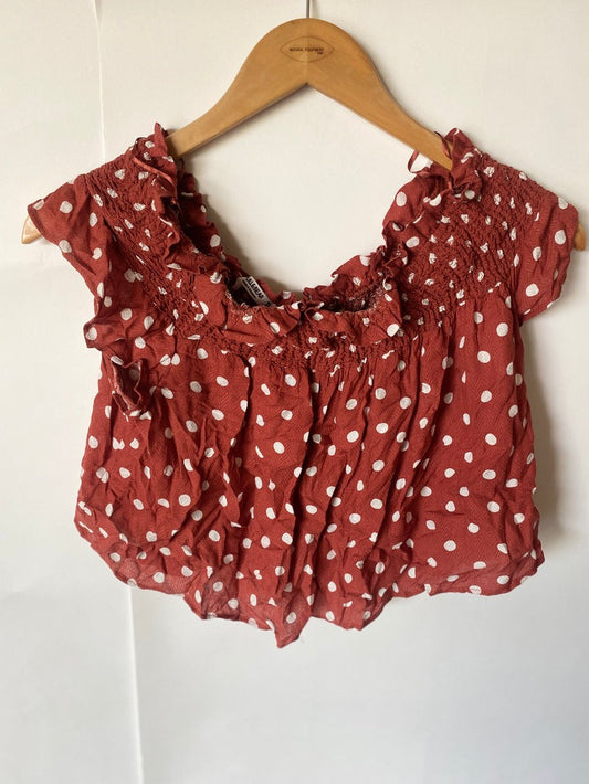 Blusa Roja De Puntos Pull&Bear